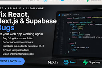 fix react nextjs or supabase bugs in your web app