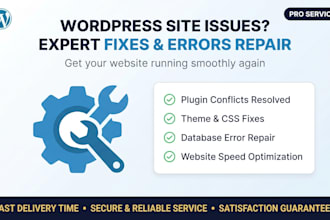 fix any wordpress errors, bugs and issues within 10 hours