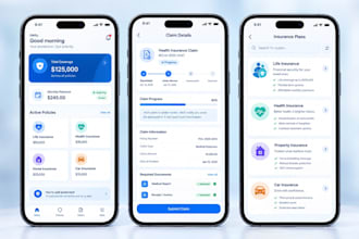 develop insurance app, life insurance, health insurance and finance app