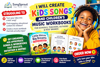 create a childrens songwriting book and kids music workbook for schools and kids