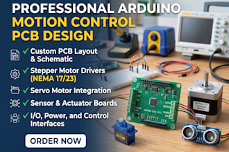 design arduino motion control pcb, stepper moto, servo and sensor board