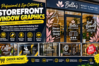 design storefront window graphics, window decals and shopfront signage