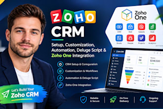 zoho crm setup customization automation deluge script zoho one flow creator api