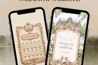 design a beautiful wedding website with built in rsvp