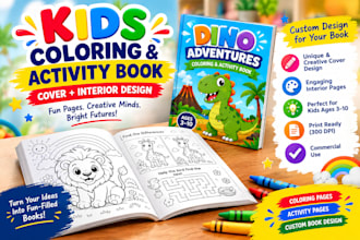 design kids coloring pages, kids coloring book, activity book, kdp coloring book