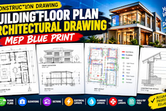 construction drawing building floor plan architectural drawing mep blue print