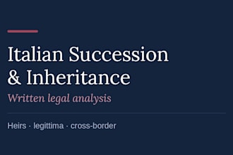 write an italian inheritance and succession law analysis