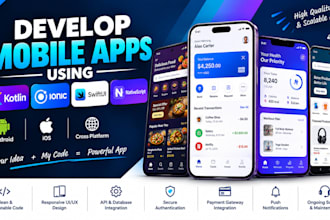 develop mobile apps using kotlin ionic swiftui and nativescript