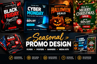design black friday,cyber monday, christmas,halloween flyers