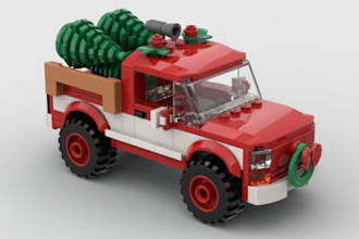 design 3d model for christmas car, house, ship, bike with pdf instructions