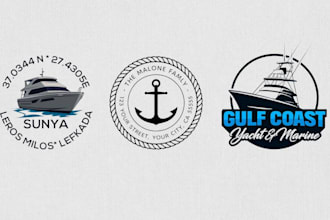 design a professional marine, boat, yacht and shipping logo