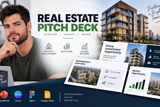 design real estate development pitch deck, property investor presentation