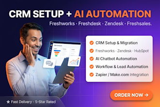 set up freshworks, freshdesk, freshsales CRM with ai automation