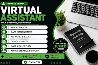 be your web research virtual assistant and administrative support
