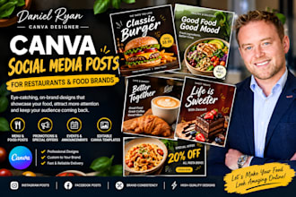 create canva social media posts for restaurants and food brands