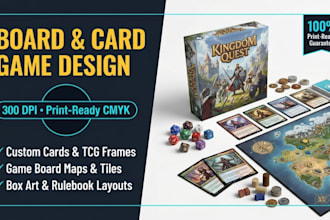 design print ready board game, card game, and tabletop game artwork