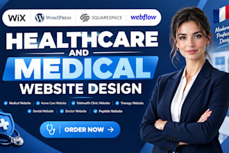 design hipaa complaint peptide healthcare therapy clinic wix wordpress website