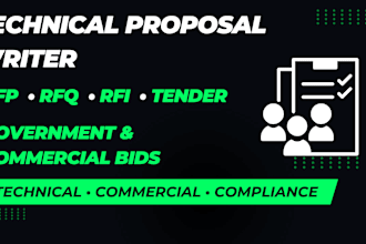write rfp, rfi, rfq, bid proposals and tender responses