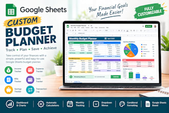 design a budget planner with income and expense sheet
