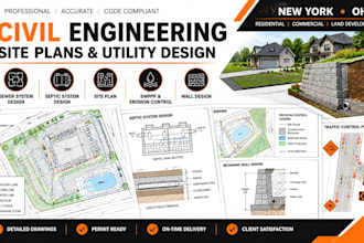 sewer system site plan and septic system design, swppp wall design new york ohio