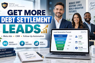 generate debt settlement leads meta ads landing page sales funnel crm automation