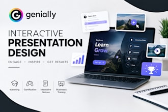 design an interactive genially presentation for elearning and business