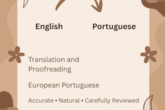translate english to european portuguese and portuguese to english