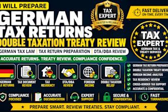 prepare german tax returns with double taxation treaty review