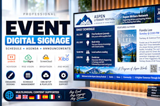 set up event schedule digital signage with yodeck screencloud optisigns