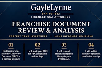 review your franchise disclosure document fdd as a licensed US attorney