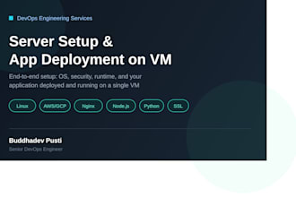 set up a server and deploy your application end to end on a vm