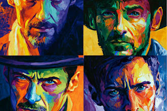 make abstract art ,superhero pop art, food pop art