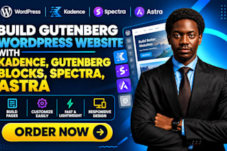 build gutenberg wordpress website with kadence, gutenberg blocks, spectra, astra