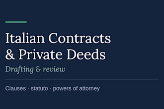 draft and review italian contract and corporate deeds