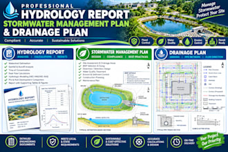 generate hydrology report, stormwater management plan, and drainage plan