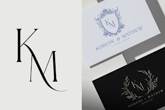 design wedding logo, wedding monogram or wedding initials