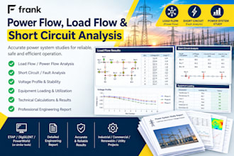 perform power flow, load flow and short circuit analysis