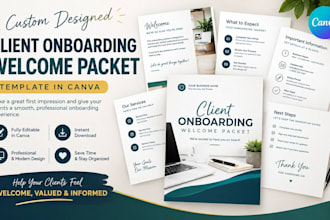 design a client onboarding welcome packet business template in canva
