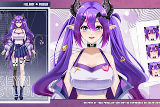 design and rigging vtuber model live2d in anime art for vtuber studio