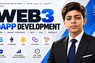 build web3 dapp, ai crypto bot, solana token, defi, dex and presale