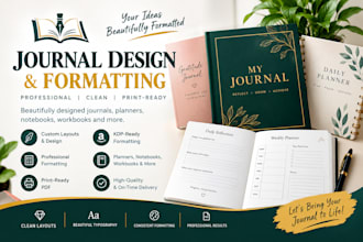 professionally design and format your journal planner paperback and your books