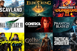 design steam capsule art game key art steam banner game logo and game art
