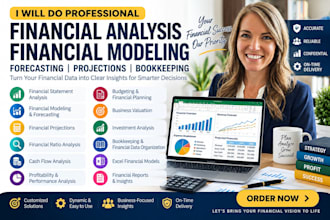 do financial modeling, financial analysis, forecasting, projections and bookkeep