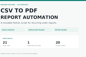 automate CSV order reports with a reusable python script