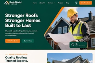 design squarespace roofing company website roof repair service website