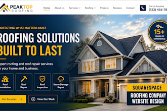design squarespace roofing company website roof repair service website