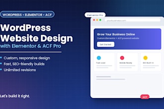 create wordpress website with elementor and acf or elementor pro
