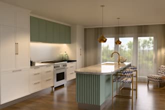 design custom kitchen in mozaik cnc file with detailed shop drawing