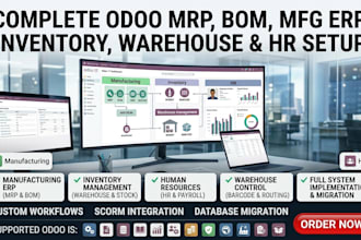 setup odoo mrp bom manage manufacturing erp inventory warehouse and HR