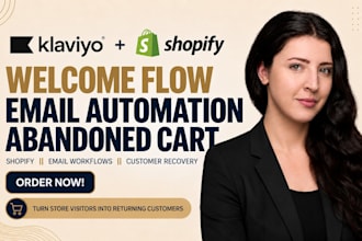 setup klaviyo welcome flow email automation shopify abandoned cart workflow